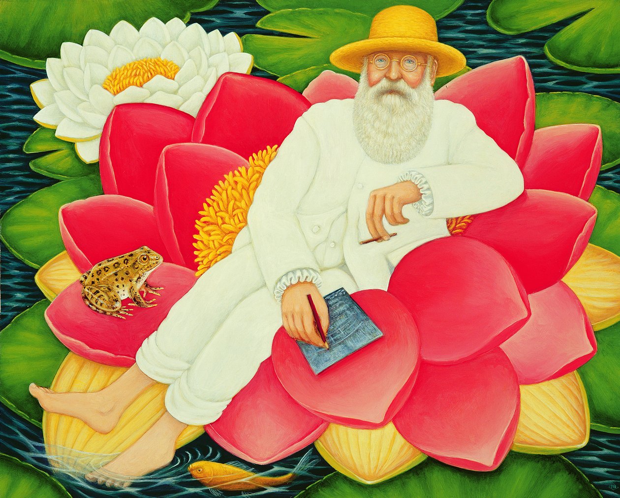 Monets Waterlilies ، 1996 (زيت و درجة حرارة على اللوحة) بواسطة فرانسيس برومفيلد