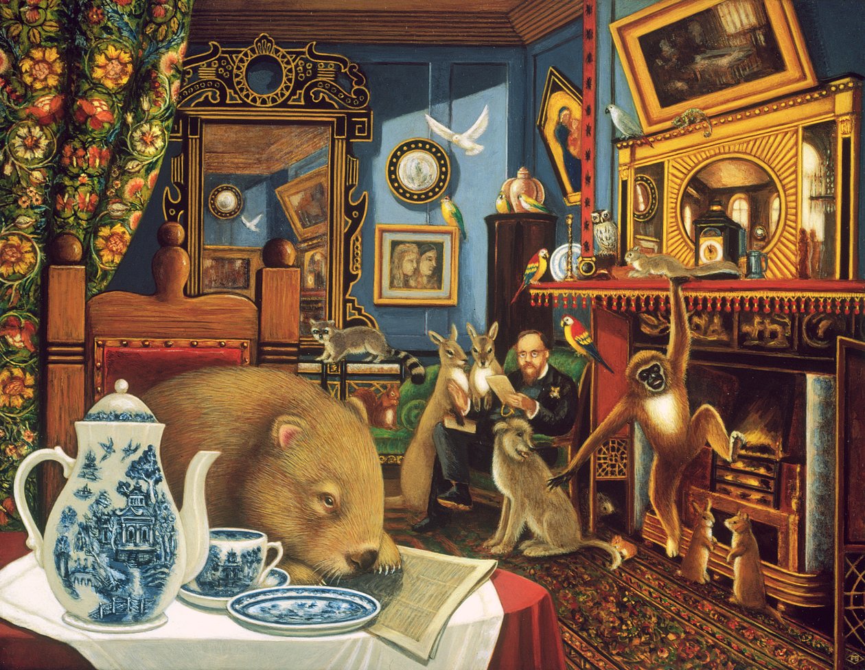 Rossettis Menagerie ، 2005 (زيت وحرارة على اللوحة) بواسطة فرانسيس برومفيلد