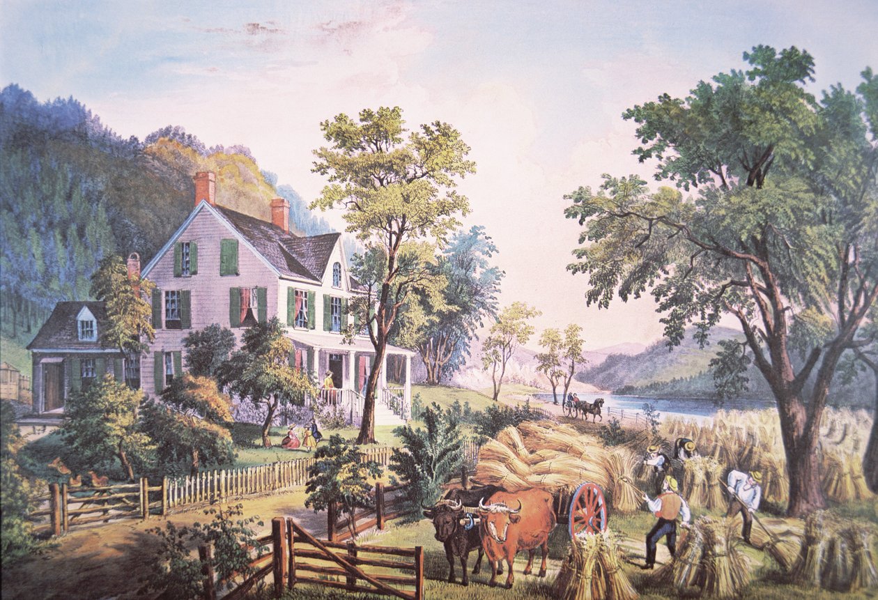 American Farm Scene بواسطة فرانسيس فلورا بوند (1812-1876) بالمر