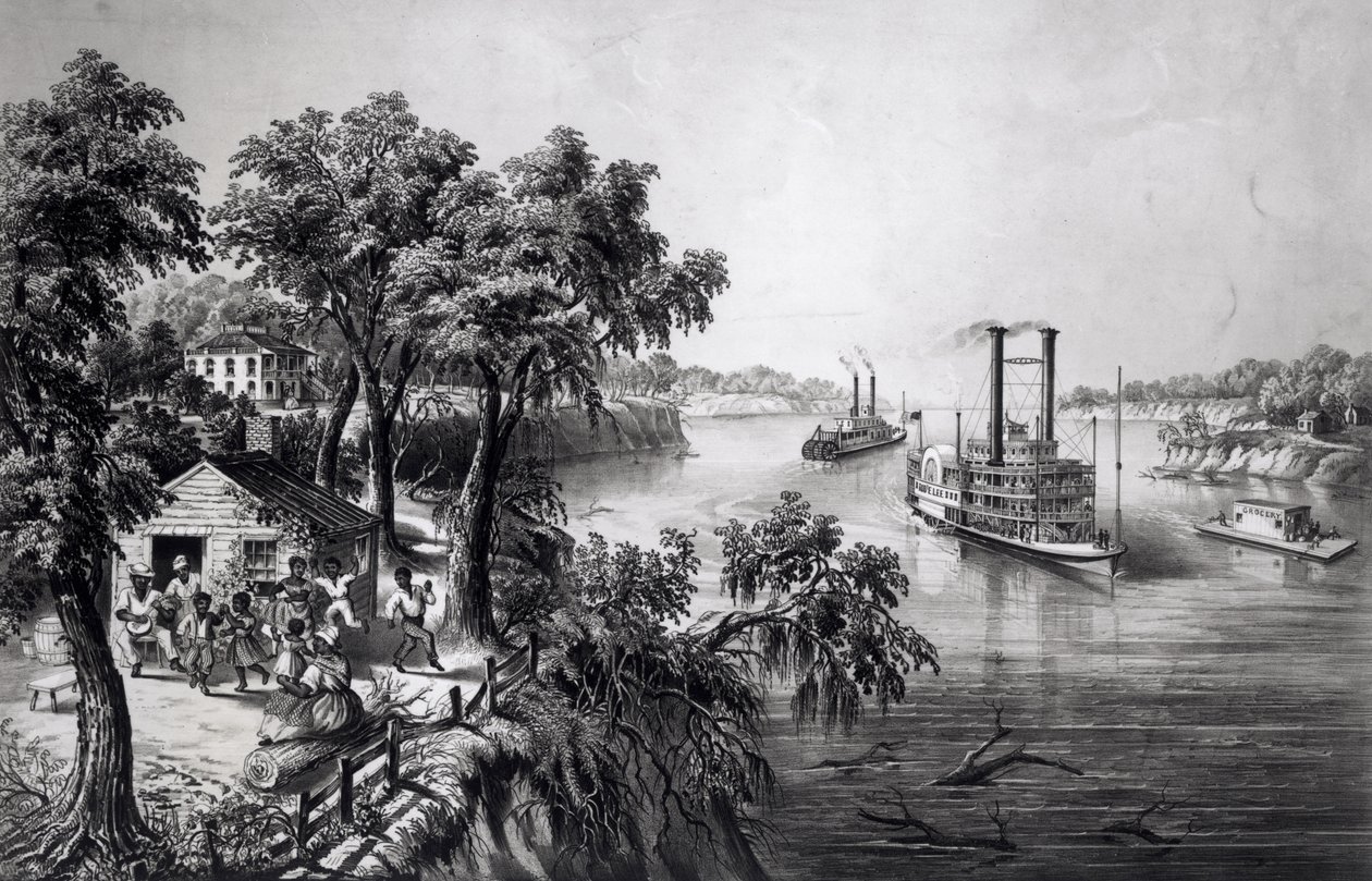 المياه المنخفضة في ميسيسيبي ، حانة. بواسطة Currier و Ives ، 1867 بواسطة فرانسيس فلورا بوند بالمر
