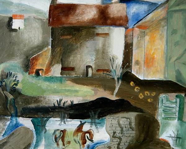 The Mill Pond حوالي عام 1930 (زيت على ظهر السفينة) بواسطة فرانسيس هودكينز