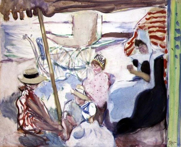 النزهة ، حوالي عام 1914 (ألوان مائية على ورق) بواسطة فرانسيس هودكينز