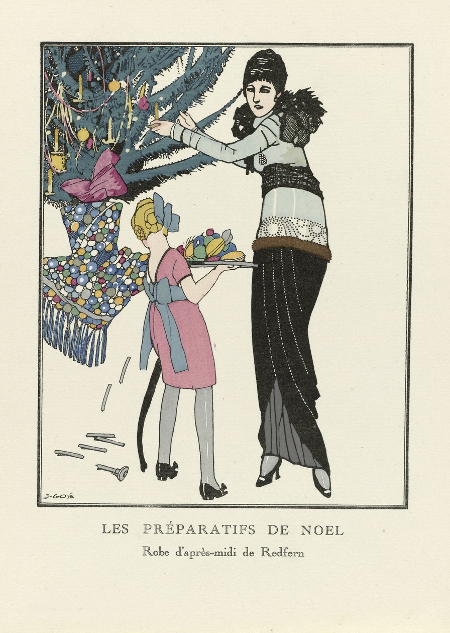 الاستعدادات عيد الميلاد ، حانة. 1914 (استنسل طباعة) بواسطة فرانسيسك كزافييه جوزيه