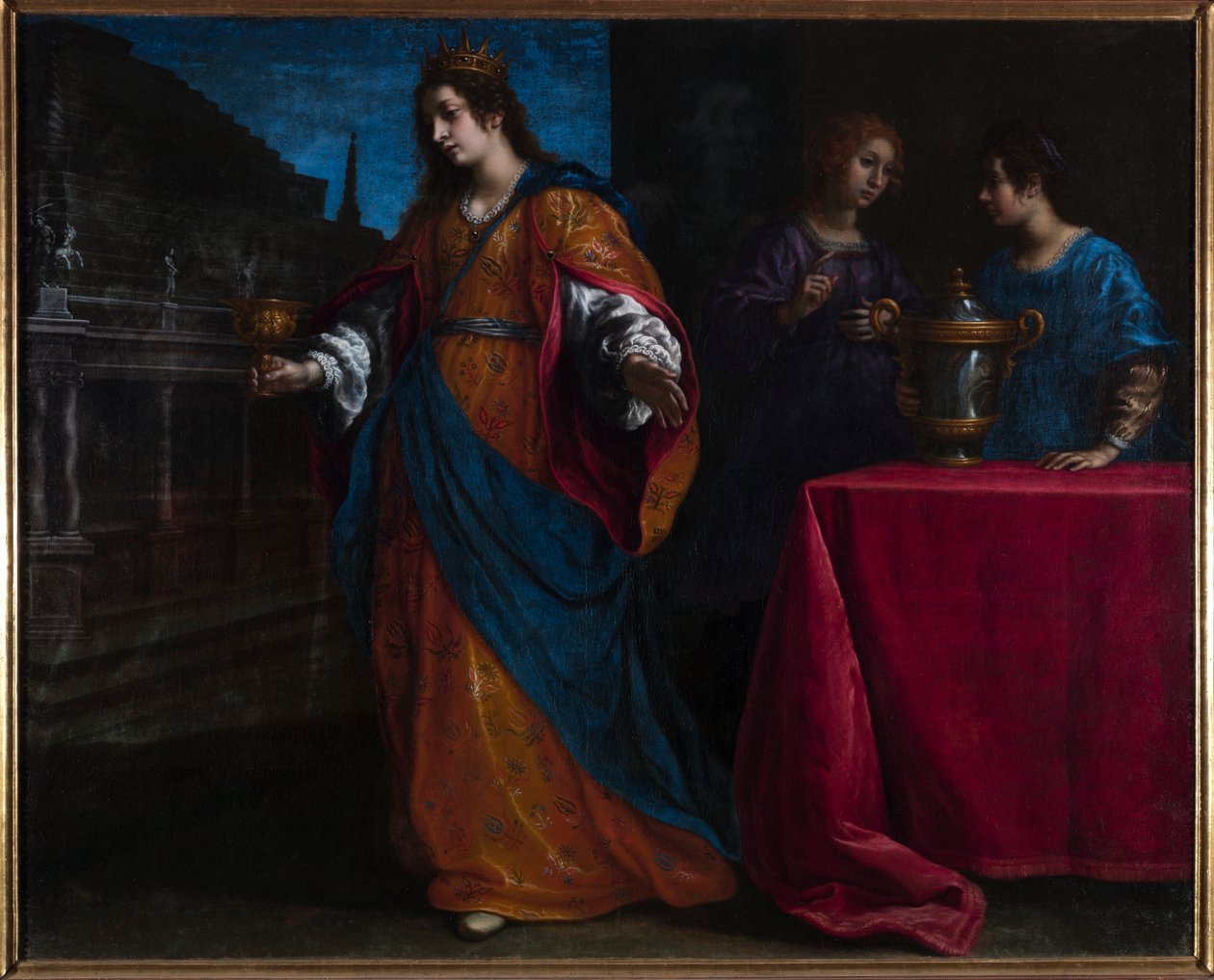 يشرب Artemesia رماد Mausolus ، c.1625 بواسطة فرانشيسكو كورادي