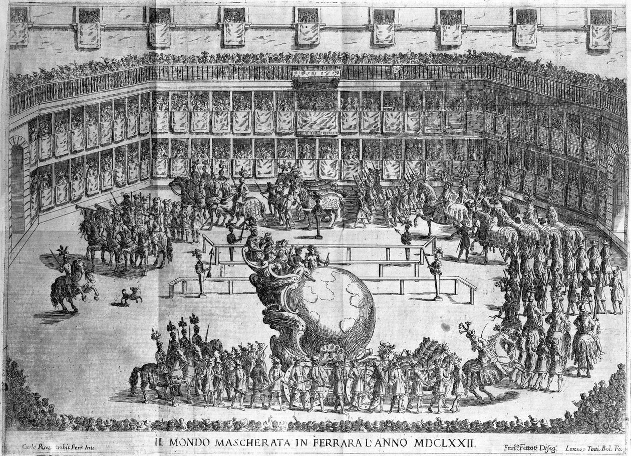 موكب العالم ، فيرارا ، منقوش بواسطة Lorenzo Tinti ، 1672 بواسطة فرانشيسكو فيراري