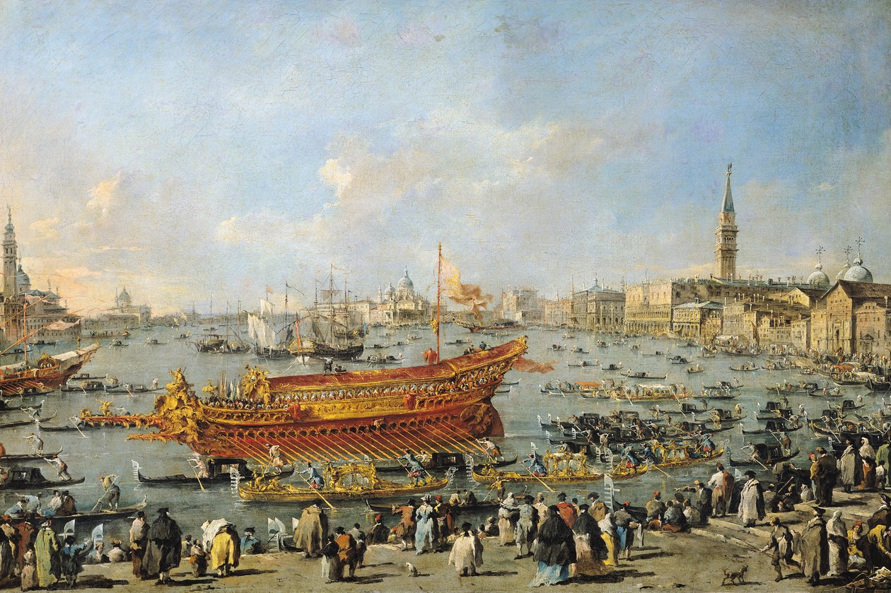 رحيل السفينة "بوسنتور" إلى ليدو في يوم الصعود ، 1766-1770 بواسطة فرانشيسكو غواردي