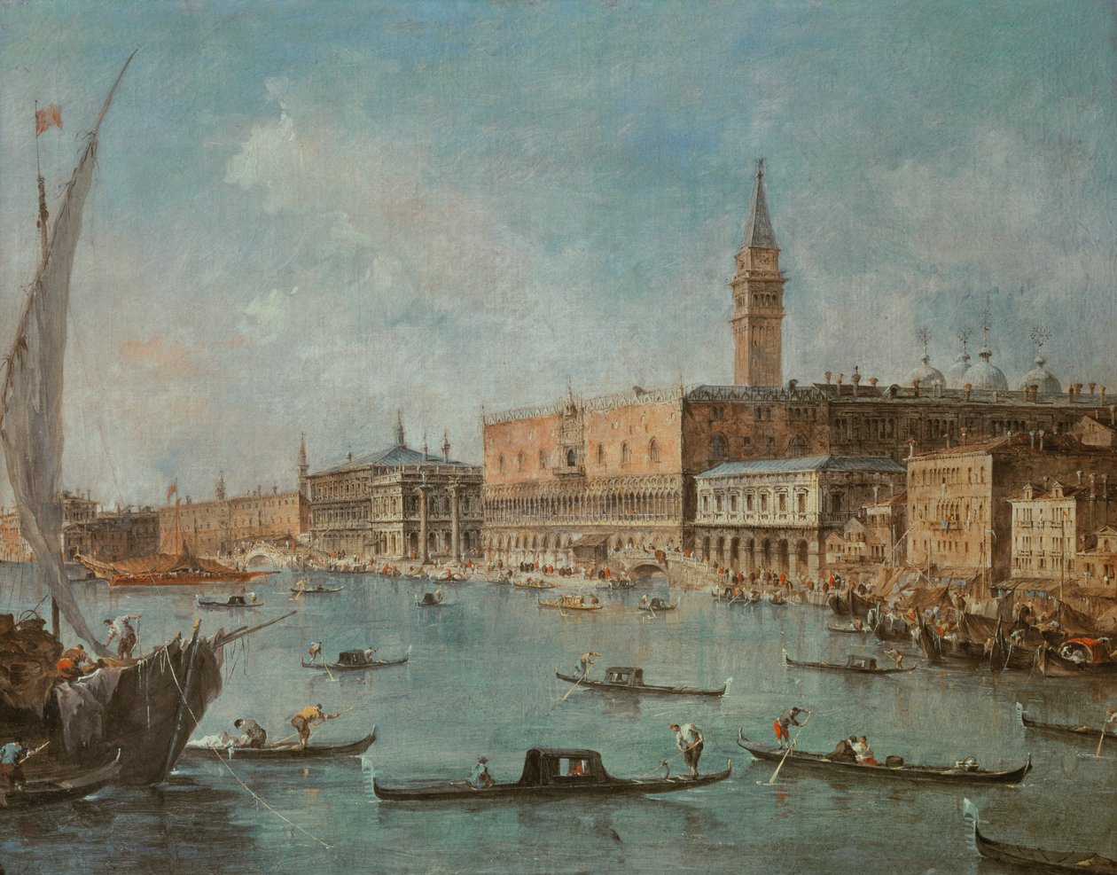 قصر دوجي و Molo من حوض سان ماركو ، البندقية ، c.1770 بواسطة فرانشيسكو غواردي