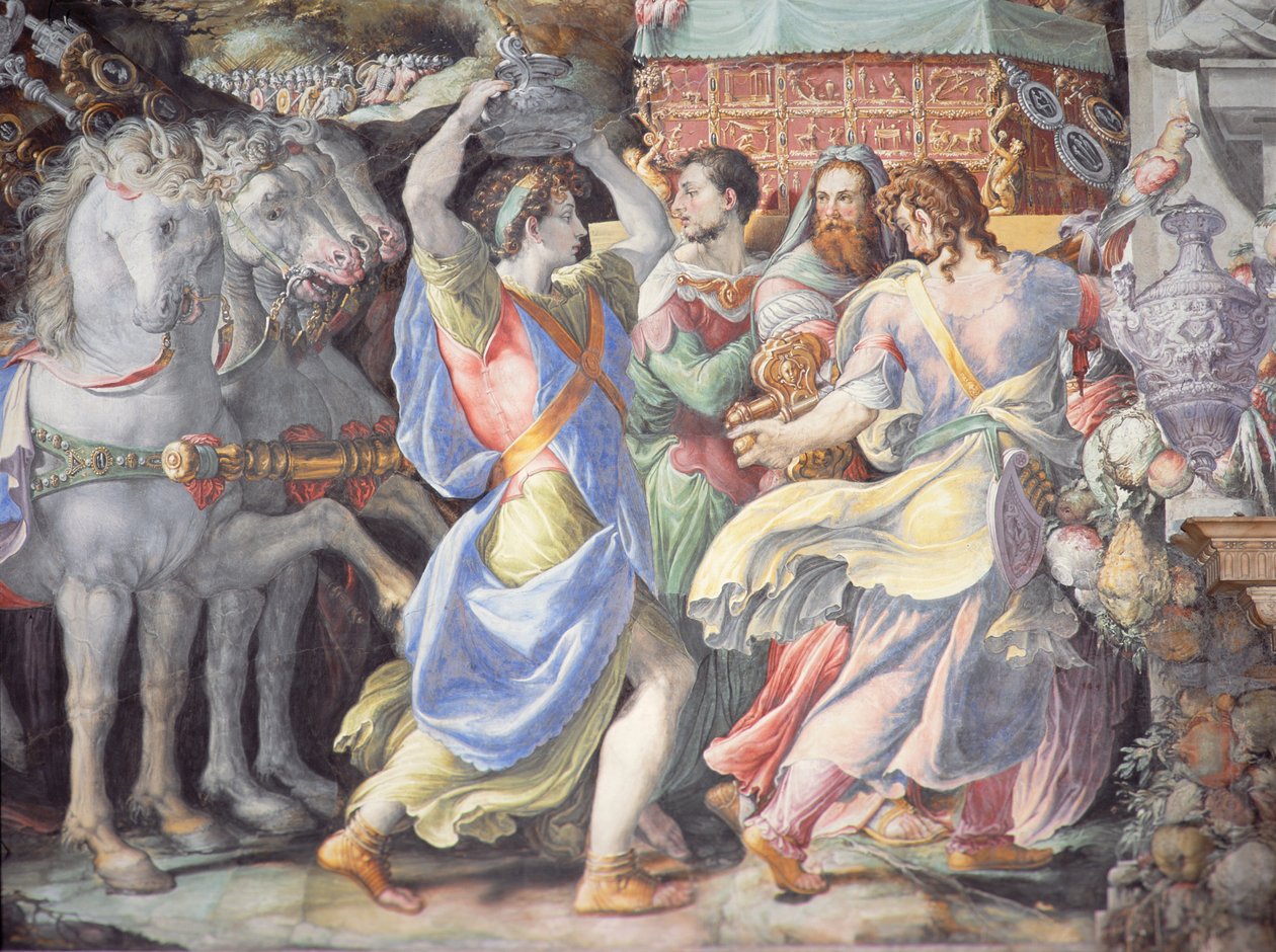 انتصار كاميلو ، مشهد من `` قصص Furius Camillus &39;&39; ، c.1545 بواسطة فرانشيسكو دي روسي سالفياتي سيتشينو