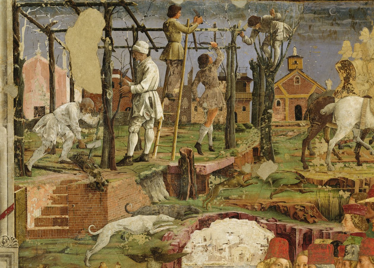 رمزي مارس: بورسو ديستي ، أمير فيراري ، المغادرة للصيد ، 1467-1470 ، بواسطة فرانشيسكو ديل كوسا