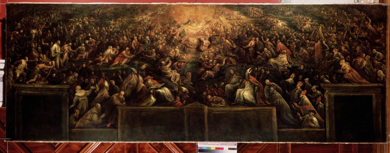 "Le Paradis" (La Resurrection des Justes) (قيامة الصالحين (الجنة)) لوحة لفرانشيسكو باسانو (فرانشيسكو دا بونتي) (1549-1592) 1582-1585 ديم. 127x351 سم متحف هيرميتاج ، سانت بطرسبرغ (سانت بطرسبرغ) بواسطة فرانشيسكو باسانو