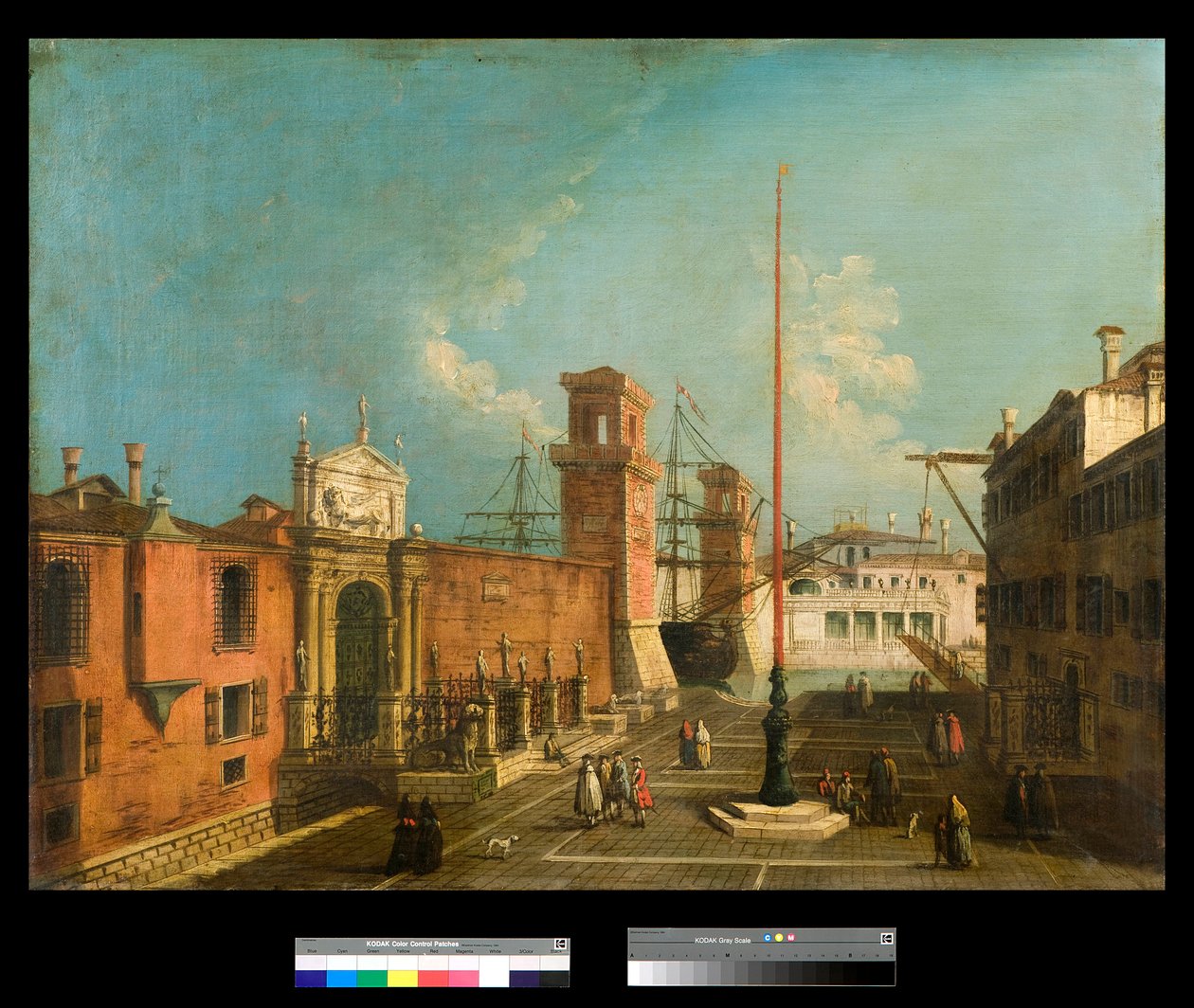منظر لكامبو وبوابات الأرسنال ، البندقية لوحة لفرانشيسكو ألبوتو (1721-1757) 1743-1746 مجموعة خاصة بواسطة فرانشيسكو ألبوتو