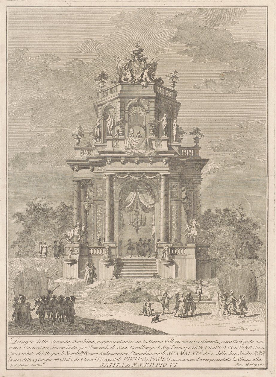The Seconda Macchina للصين عام 1782: مهرجان الريف في الليل ، 1782. بواسطة فرانشيسكو باربازا