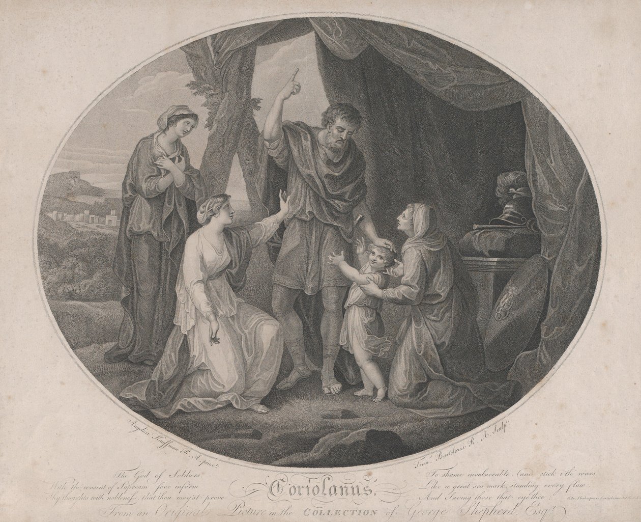 كوريولانوس: إله الجنود ، للعار منيع ... شكسبير ، كوري ... ، 3 نوفمبر 1785. بواسطة فرانشيسكو بارتولوزي