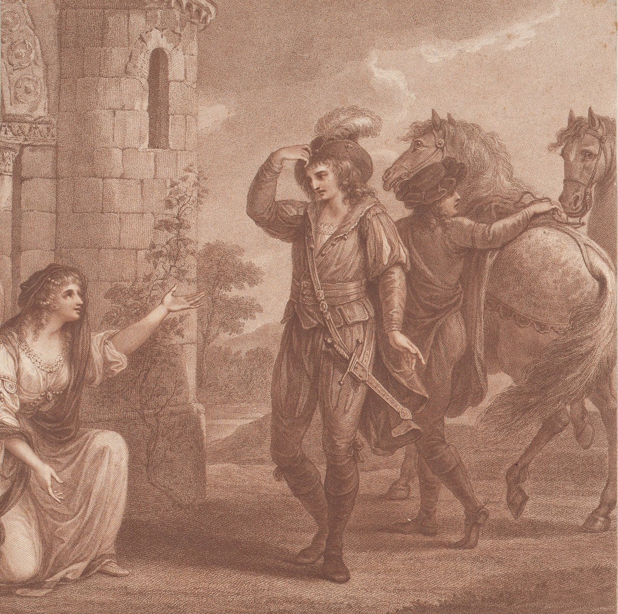 الأمير إدموند ، surnam'd أيرونسايد و Algitha ، 1786. بواسطة فرانشيسكو بارتولوزي