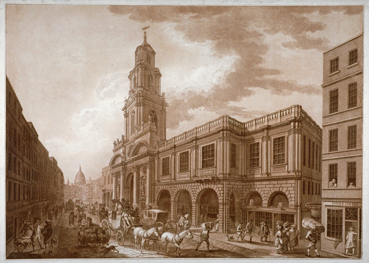 The Royal Exchange ، مدينة لندن ، 1788. بواسطة فرانشيسكو بارتولوزي