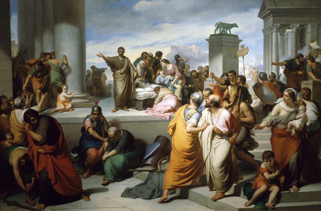 بروتوس يعرض جسد لوكريشيا لشعب روما ، بقلم فرانشيسكو كوجيتي (1804-1875) بواسطة فرانشيسكو كوجيتي