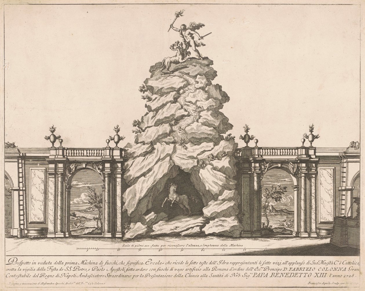 بريما ماكينا للصين عام 1726: هرقل وهيدرا ، 1726. بواسطة فرانشيسكو فاروني أكويلا