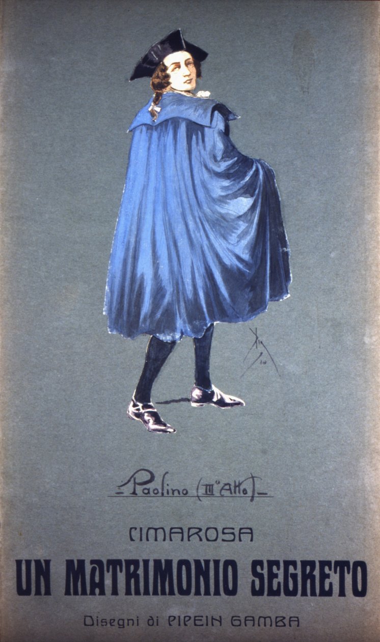 شخصية "باولينو" في "الزواج السري" لدومينيكو سيماروزا (1749 - 1801). زي إف جامبا - سكالا ميلان بواسطة فرانشيسكو جامبا