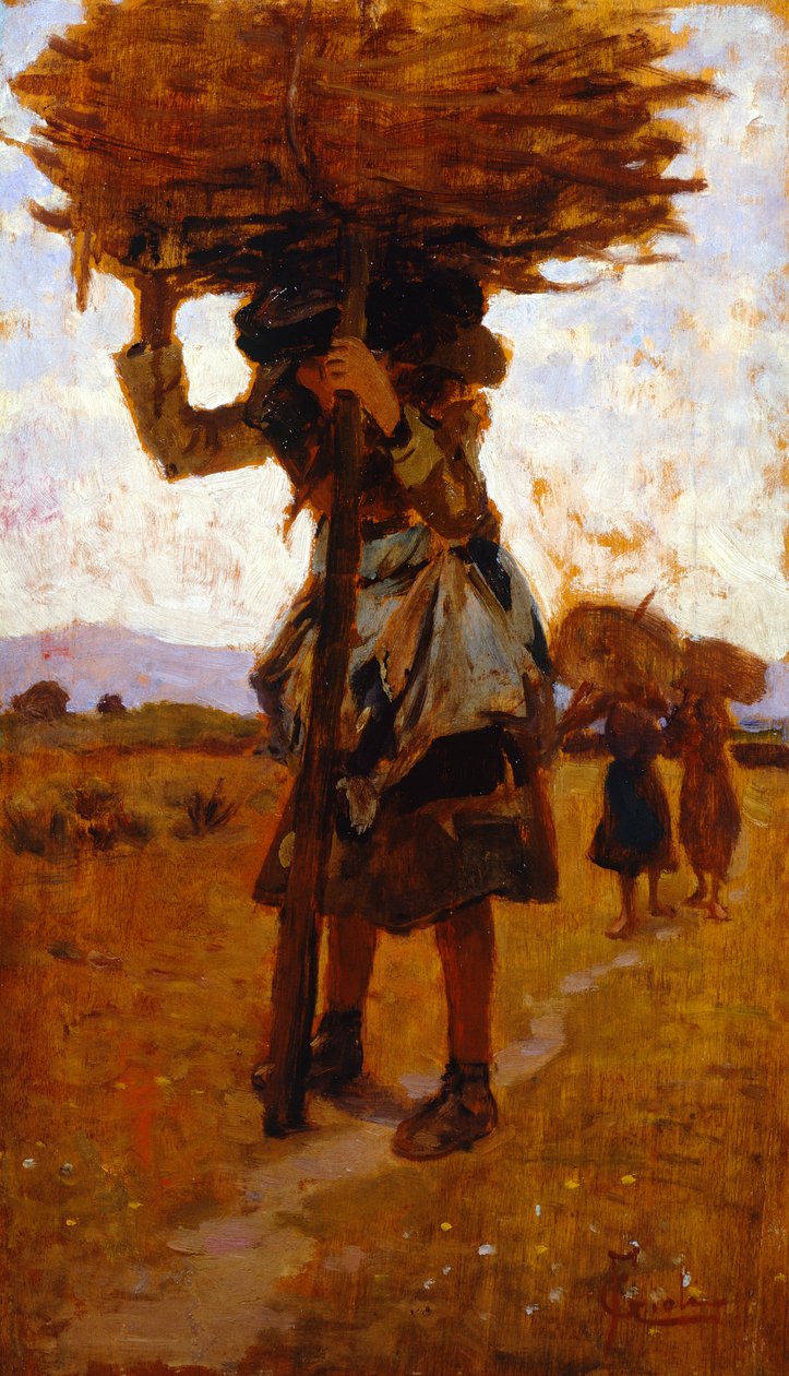قاطعات الأخشاب من سان روسور (دراسة) بقلم فرانشيسكو جيولي (1846-1922) ، زيت على لوح ، 39x22 سم بواسطة فرانشيسكو جيولي