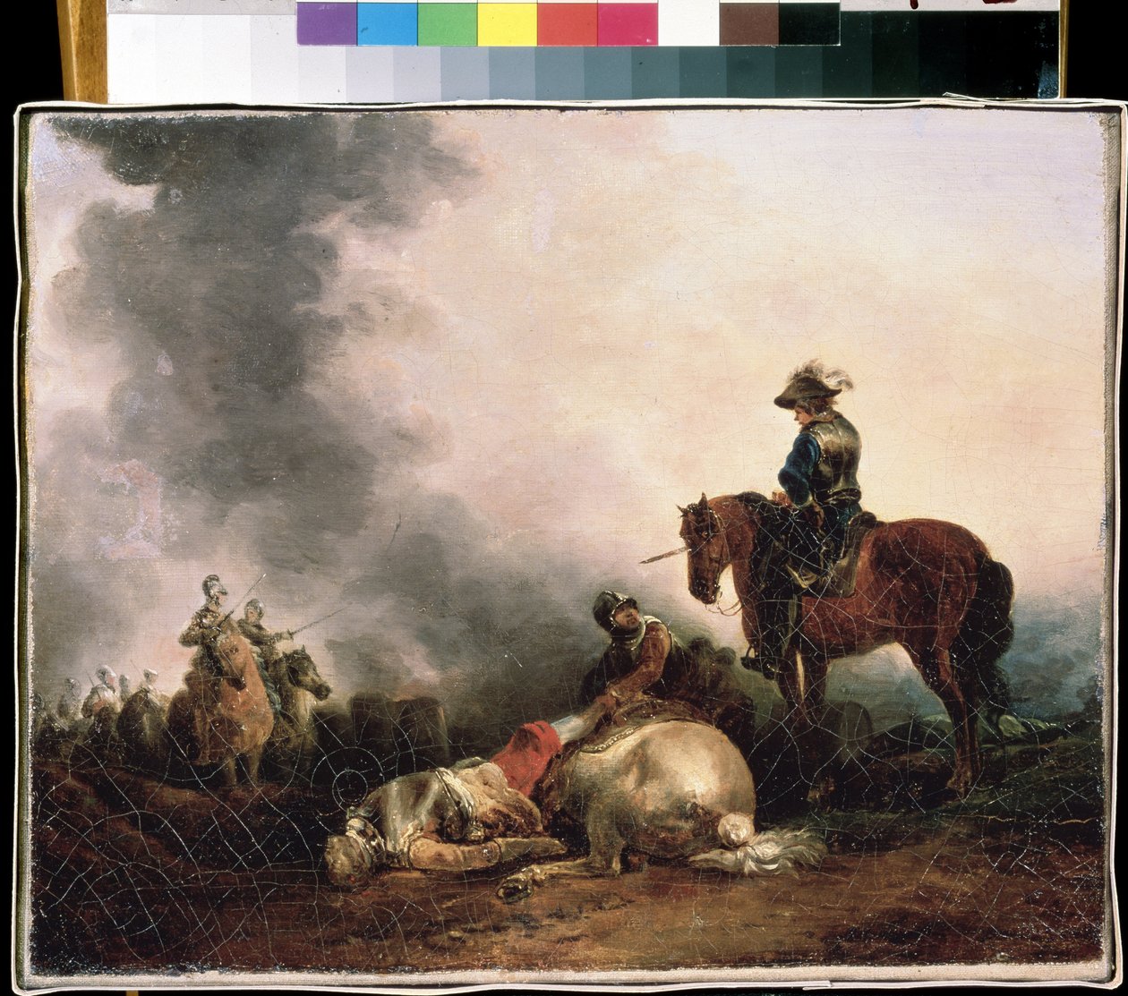 "بعد المعركة" (بعد المعركة) رمزا للحرب ، يقتل محارب. لوحة لفرانشيسكو جوزيبي كازانوفا (1727-1802) متحف ميخائيل كروشيتسكي للفنون ، سيفاستوبول (سيفاستوبول) أوكرانيا بواسطة فرانشيسكو جيوسيبي كازانوفا
