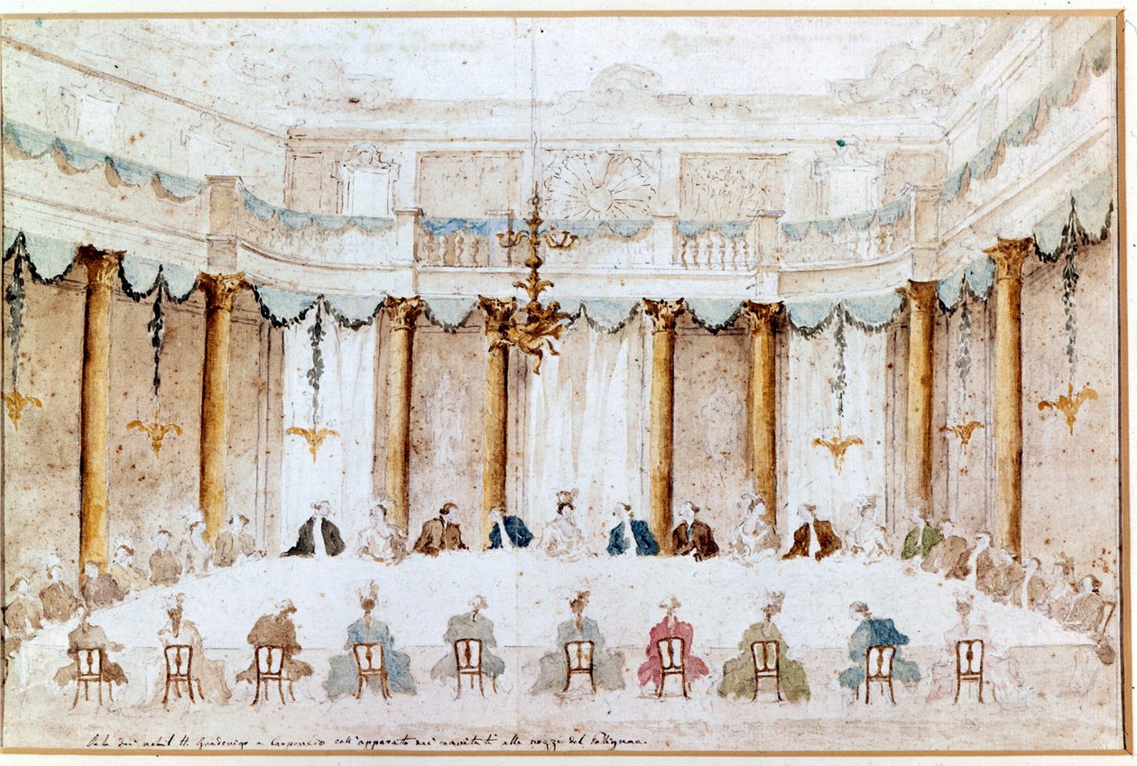 مأدبة زفاف بوليجناك. رسم فرانشيسكو جواردي (1712 - 1793). بواسطة فرانشيسكو غواردي