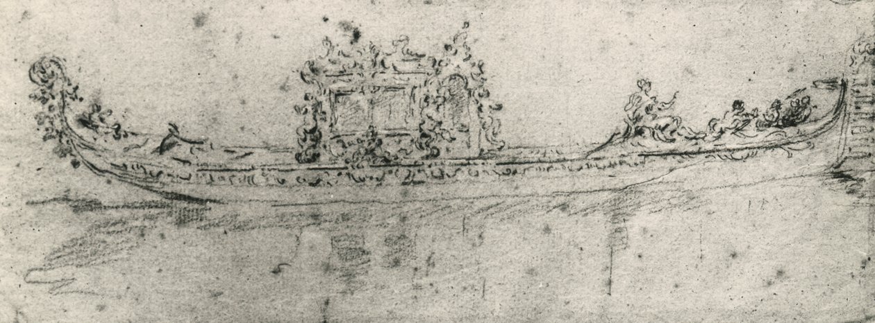 جندول مخصص للسفراء رسمه فرانشيسكو غواردي (1712-1793). بواسطة فرانشيسكو غواردي
