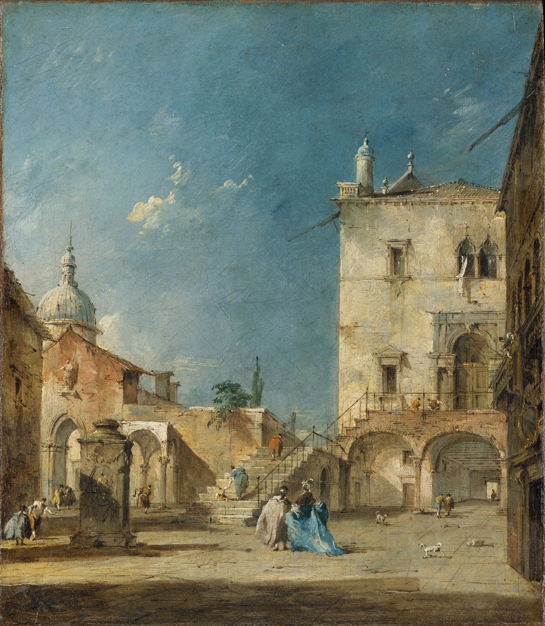 منظر خيالي لساحة البندقية أو كامبو ، ج .1780 بواسطة فرانشيسكو غواردي