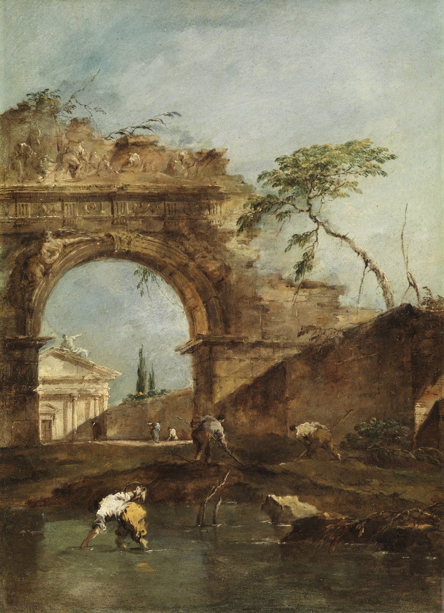 المناظر الطبيعية - Capriccio ، ج .1780 بواسطة فرانشيسكو غواردي