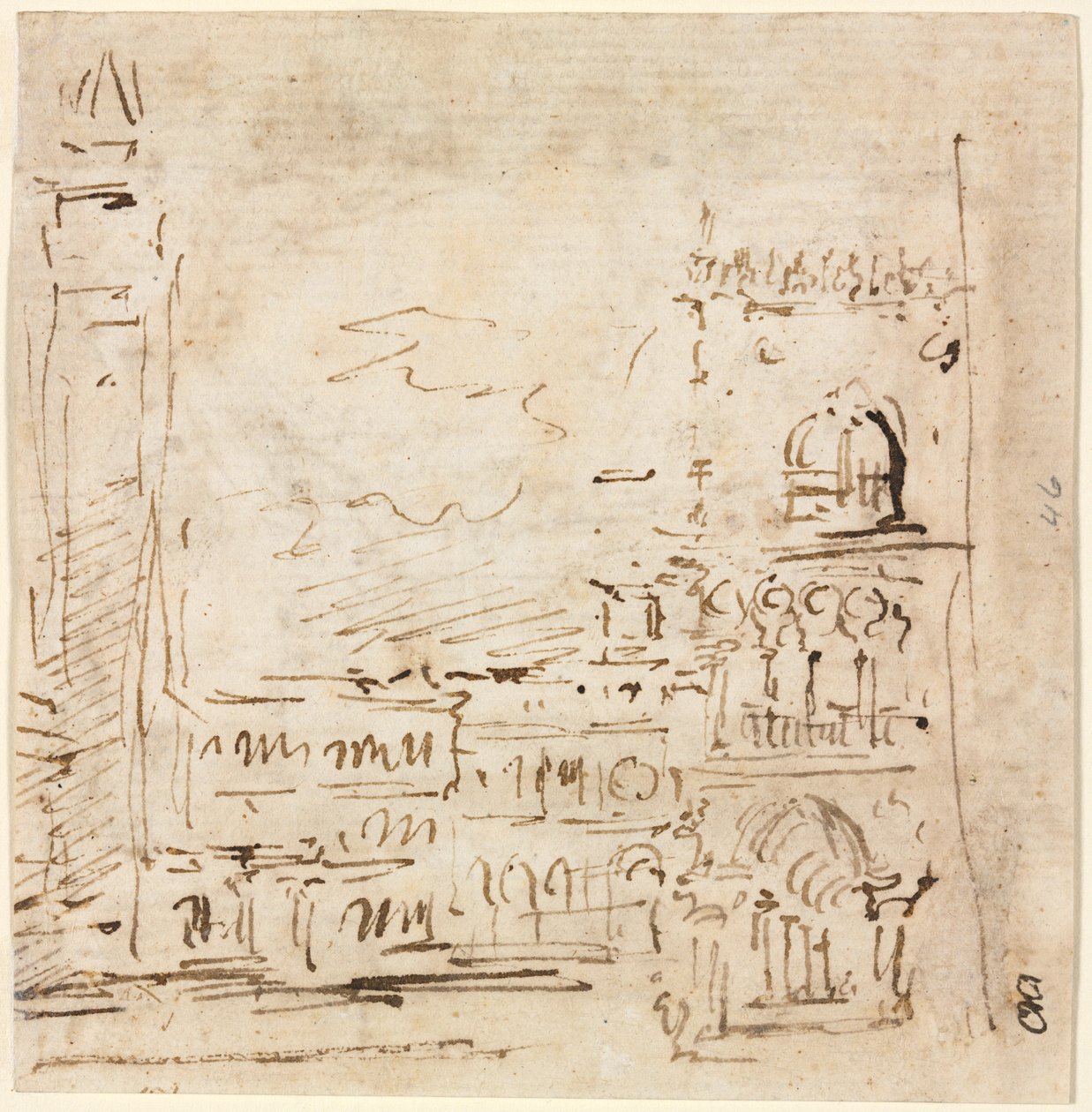 ساحة سان ماركو مع قصر دوجيس ، 1773-1778. بواسطة فرانشيسكو غواردي