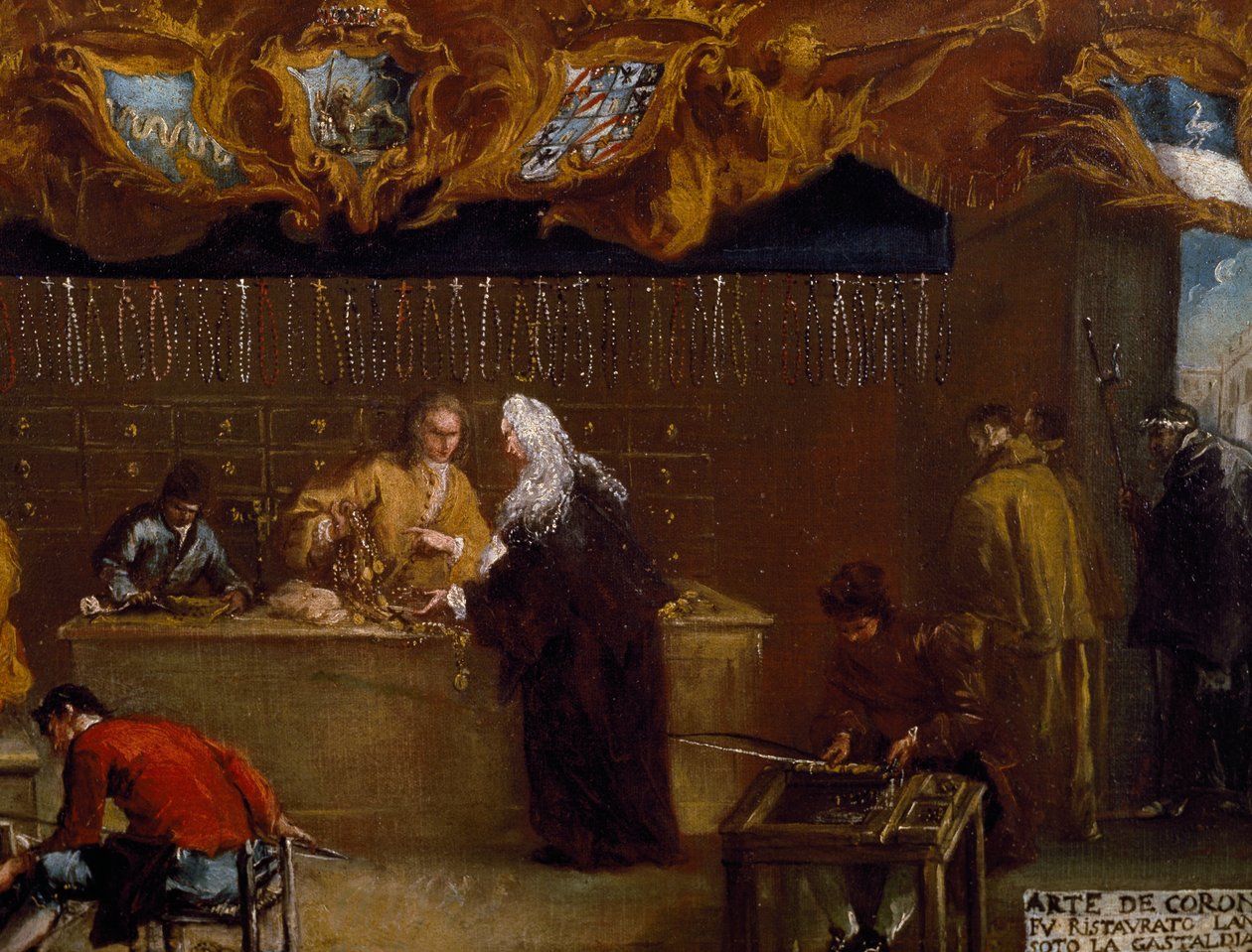 Signboard of Guild of Coroneri (rosary making) in Venice بواسطة فرانشيسكو غواردي
