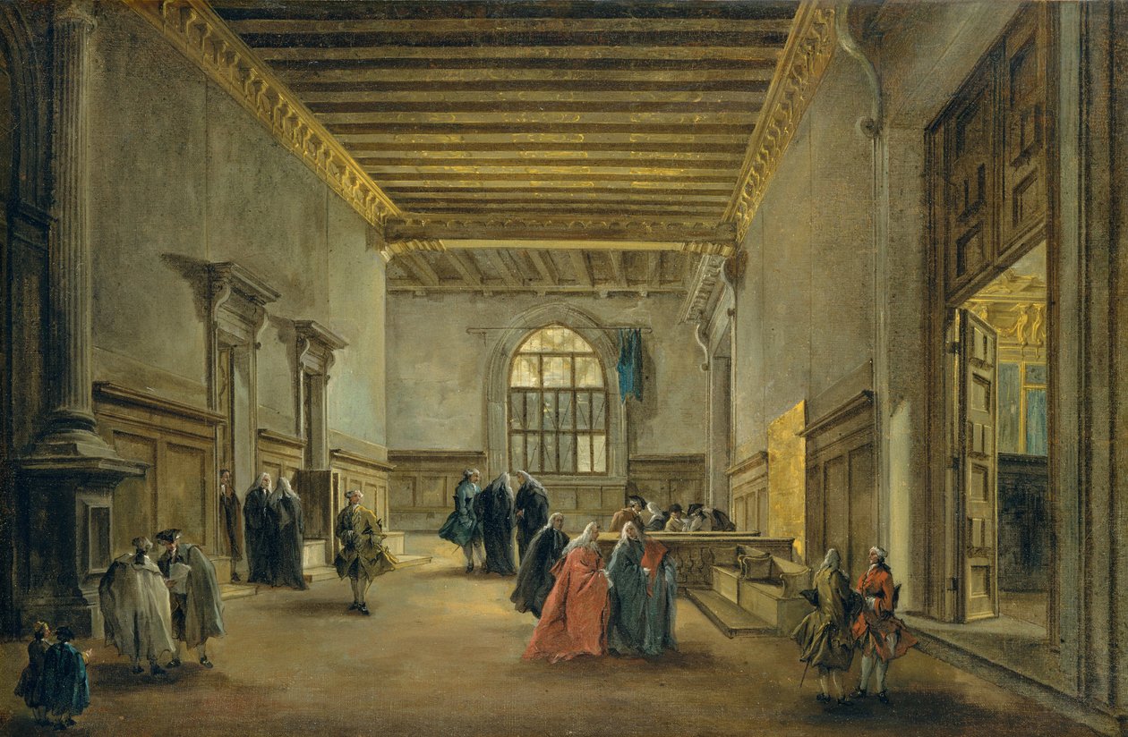 غرفة الانتظار في Sala del Maggior Consiglio ، c.1765-68 بواسطة فرانشيسكو غواردي