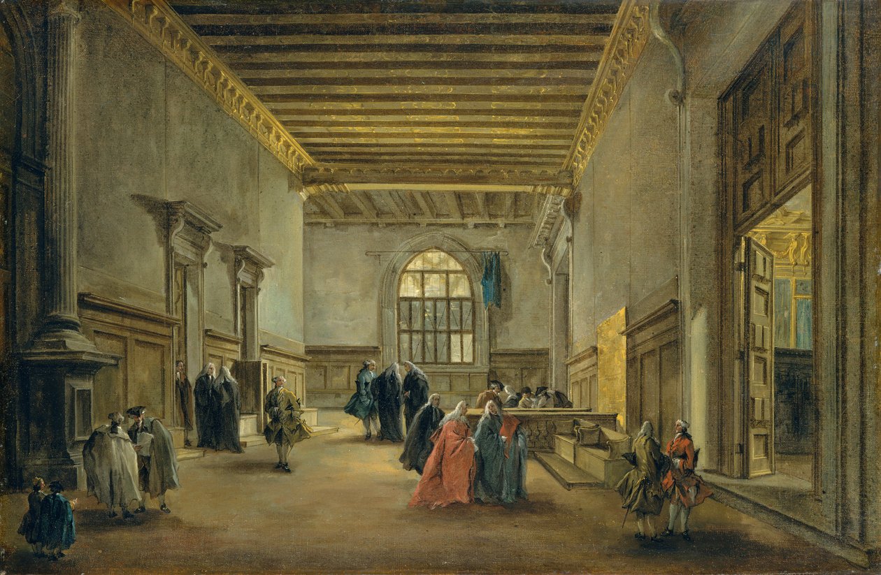 غرفة الانتظار في قاعة المجلس الأكبر ، كاليفورنيا. 1765-68. بواسطة فرانشيسكو غواردي