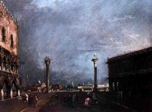 Piazzetta di San Marco في البندقية (زيت على قماش) بواسطة فرانشيسكو غواردي