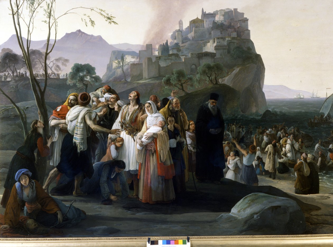 فرانشيسكو هايز (1791 - 1882): لاجئو برجا (1826 - 1831) (حلقة استقلال اليونان). ميلان ، معرض الفن الحديث. بواسطة فرانشيسكو هايز