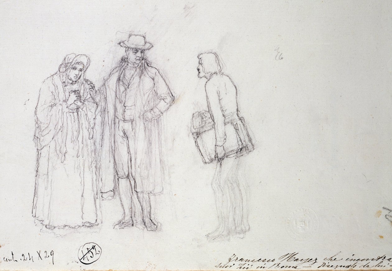Francesco Hayez meeting his uncle and aunt in Rome بواسطة فرانشيسكو هايز