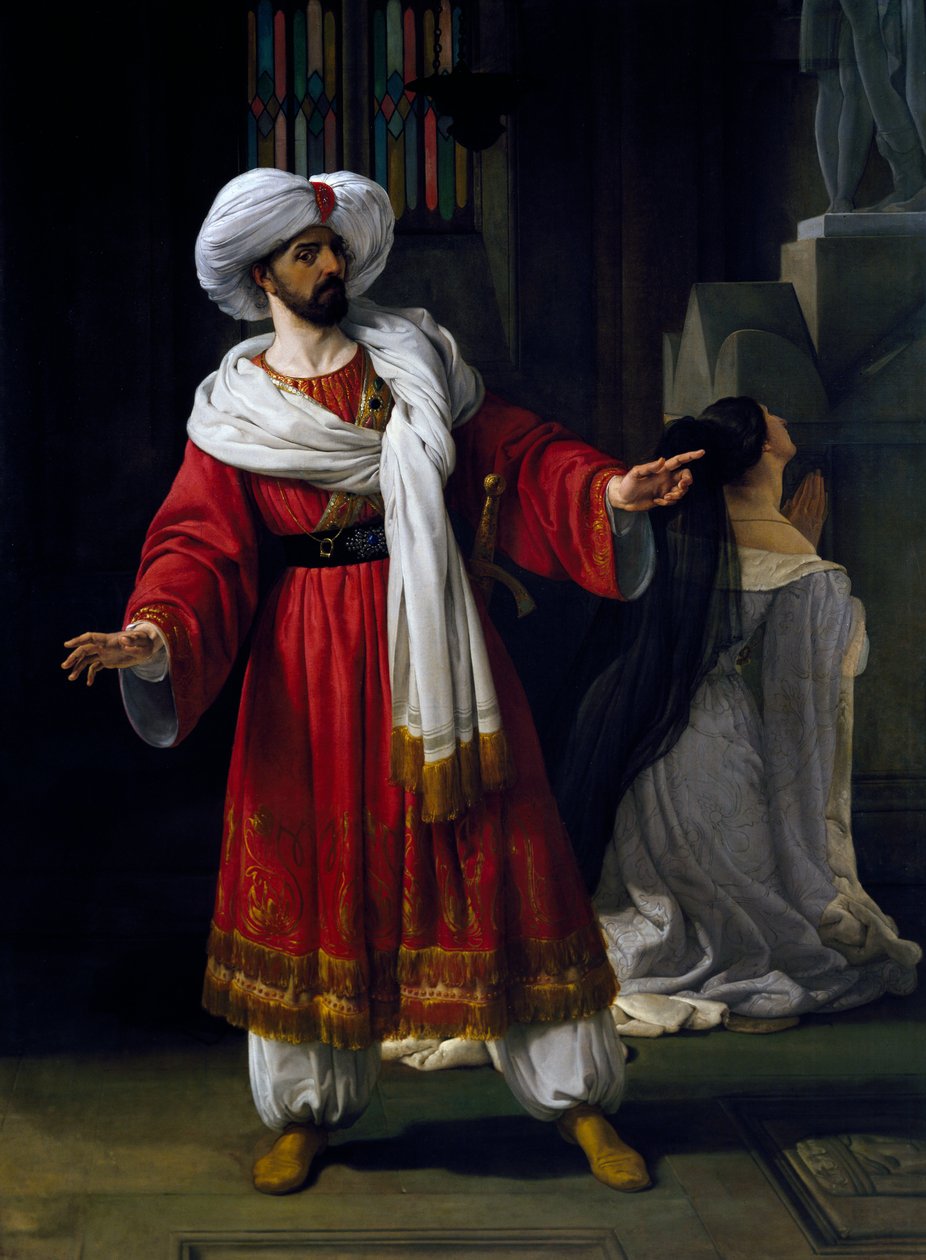 جيوفاني ديفيد (1790-1864) في دور الإسكندر في الميلودراما العرب في بلاد الغال بواسطة جيوفاني بابيني (1796-1867) بواسطة فرانشيسكو هايز