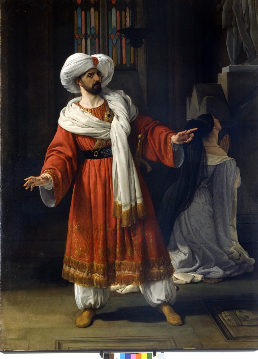 جيوفاني ديفيد (دافيد) الفيلم الإيطالي في "العرب في بلاد الغال" للمخرج جيوفاني باتشيني (1796 - 1867). لوحة هايز بواسطة فرانشيسكو هايز