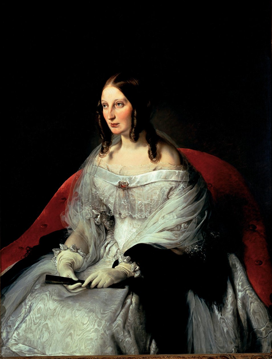 صورة لسارة لويز ستراشان (1818-1881) ، أميرة سانت أنتيمو ، بقلم هايز ، فرانشيسكو (1791-1882). زيت على قماش بواسطة فرانشيسكو هايز