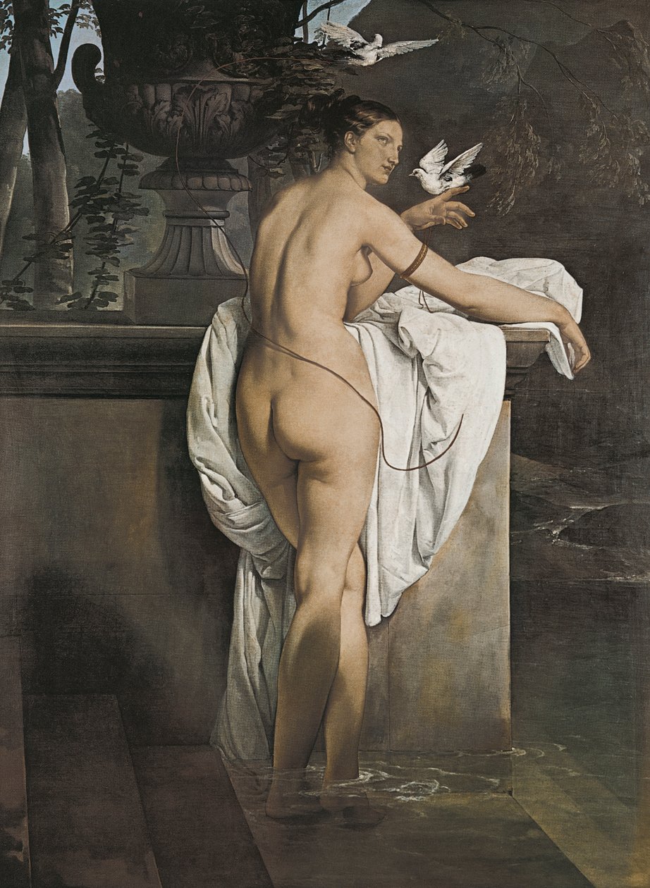 Portrait of ballerina Carlotta Chabert who playing with doves بواسطة فرانشيسكو هايز