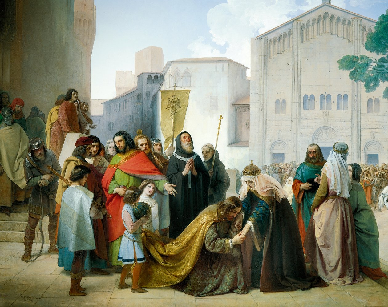 مصالحة أوتو الثاني مع والدته أديلايد من بورغندي بواسطة فرانشيسكو هايز