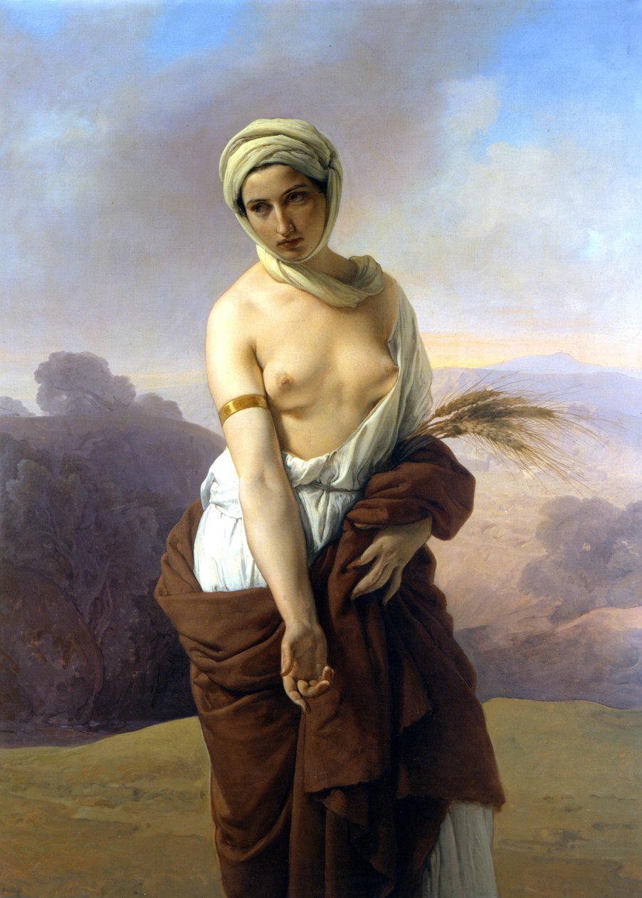 راعوث. لوحة لفرانشيسكو هايز. 1853. المتاحف المدنية ، بولونيا. بواسطة فرانشيسكو هايز