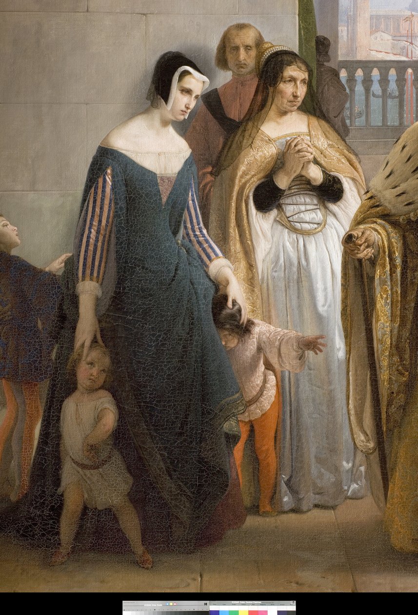 آخر لقاء بين جاكوبو فوسكاري وعائلته قبل نفيه ، 1838-1840 بواسطة فرانشيسكو هايز
