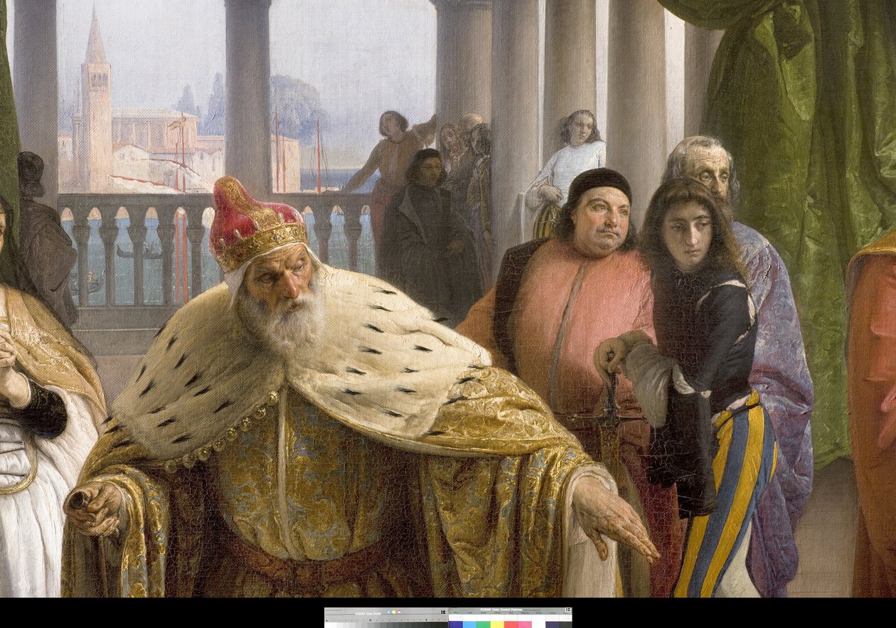 آخر لقاء بين جاكوبو فوسكاري وعائلته قبل نفيه ، 1838-1840 بواسطة فرانشيسكو هايز