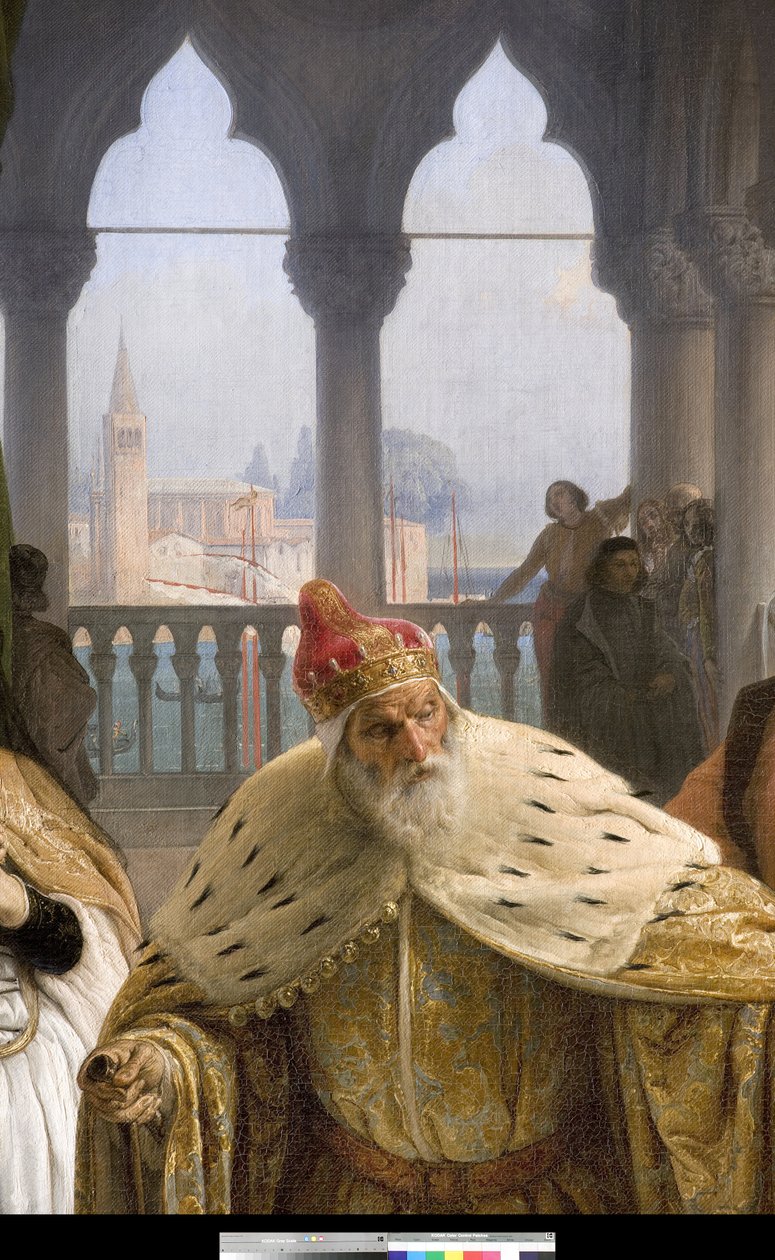 آخر لقاء بين جاكوبو فوسكاري وعائلته قبل نفيه ، 1838-1840 (تفاصيل 3497466) بواسطة فرانشيسكو هايز