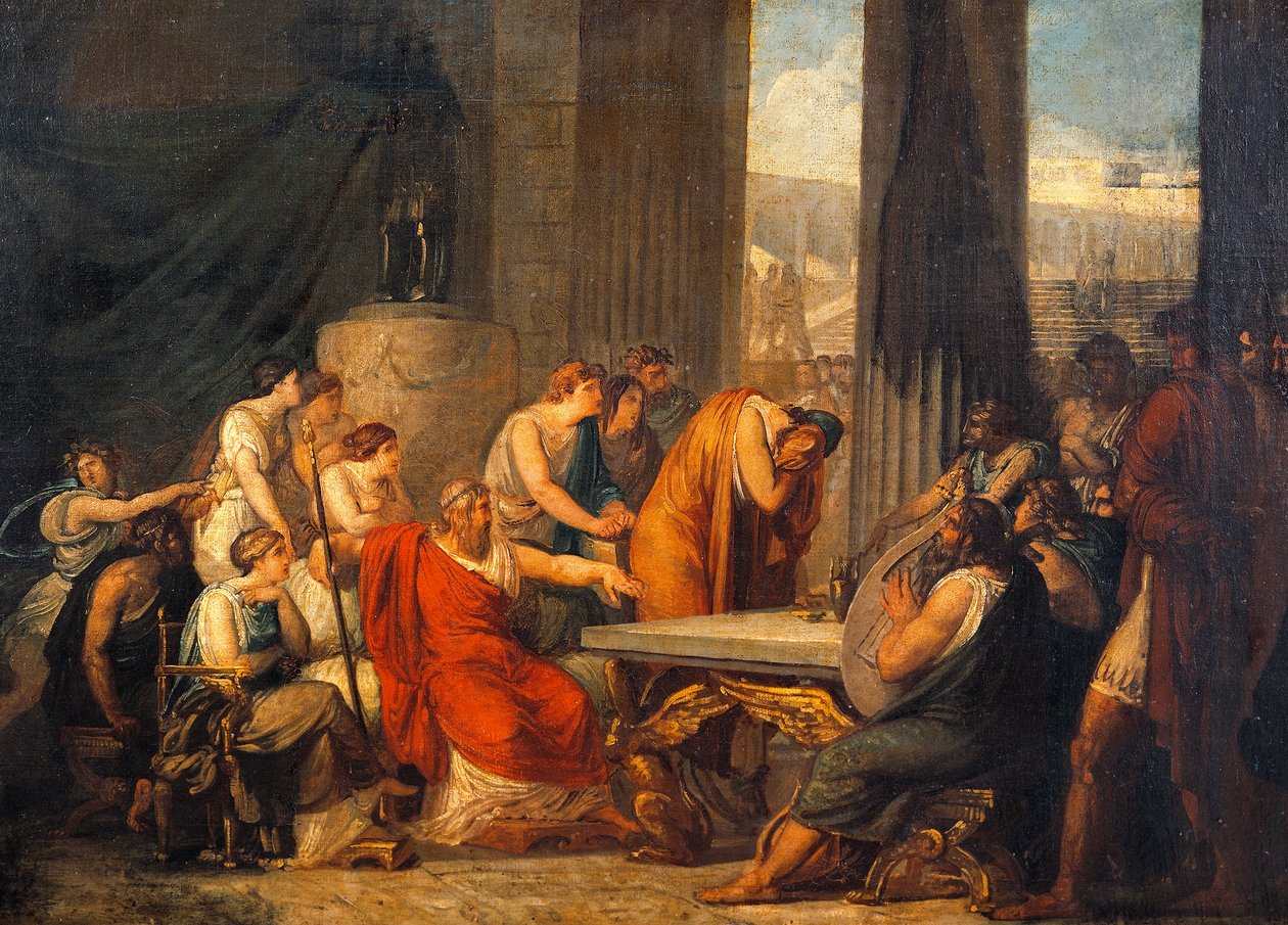 يوليسيس في محكمة Alcinous بواسطة فرانشيسكو هايز (1791-1882) ، زيت على قماش ، 69x98 سم بواسطة فرانشيسكو هايز