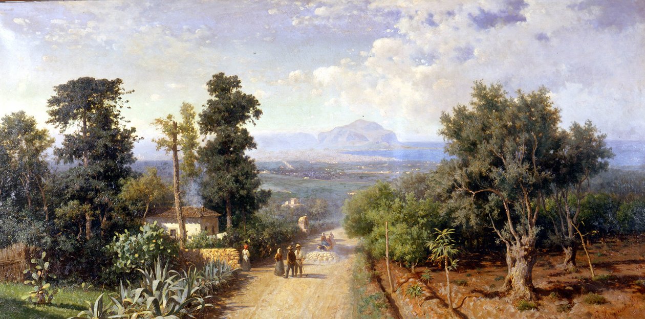 محيط باليرمو. لوحة لفرانشيسكو لوجاكونو (1841-1915) بواسطة فرانشيسكو لوجاكونو