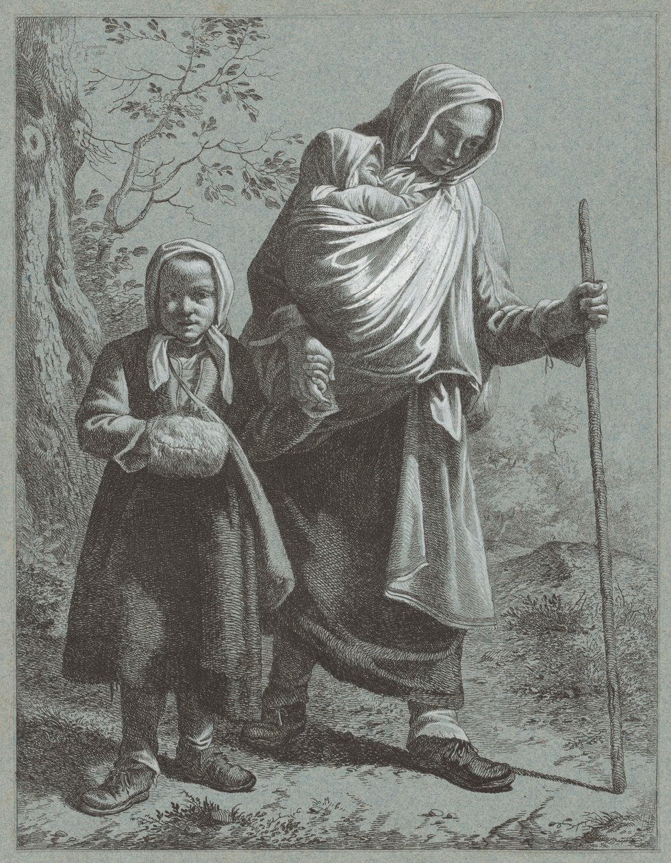 فلاحة لديها طفلان ، 1764. بواسطة فرانشيسكو لندنيو