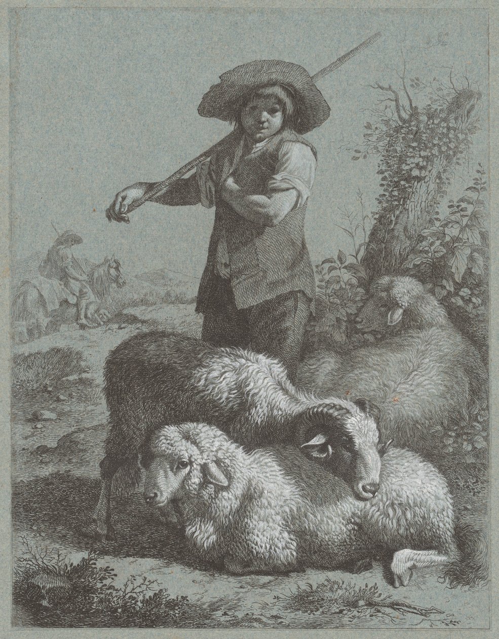 الراعي مع الأغنام 1764. بواسطة فرانشيسكو لندنيو