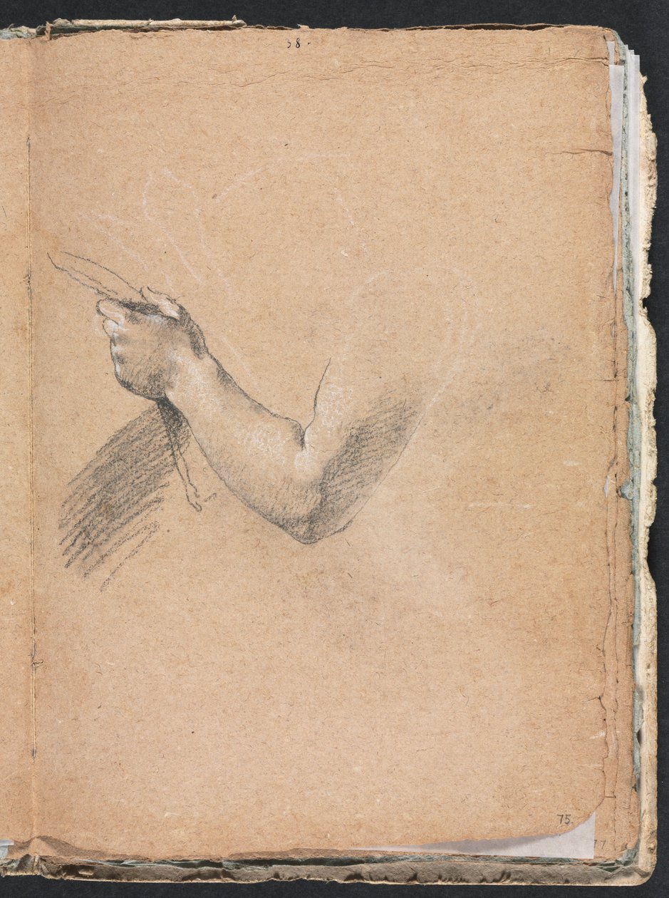 فيرونا كراسة الرسم: الذراع اليسرى واليد الصفحة 75 ، 1760. بواسطة فرانشيسكو لورينزي