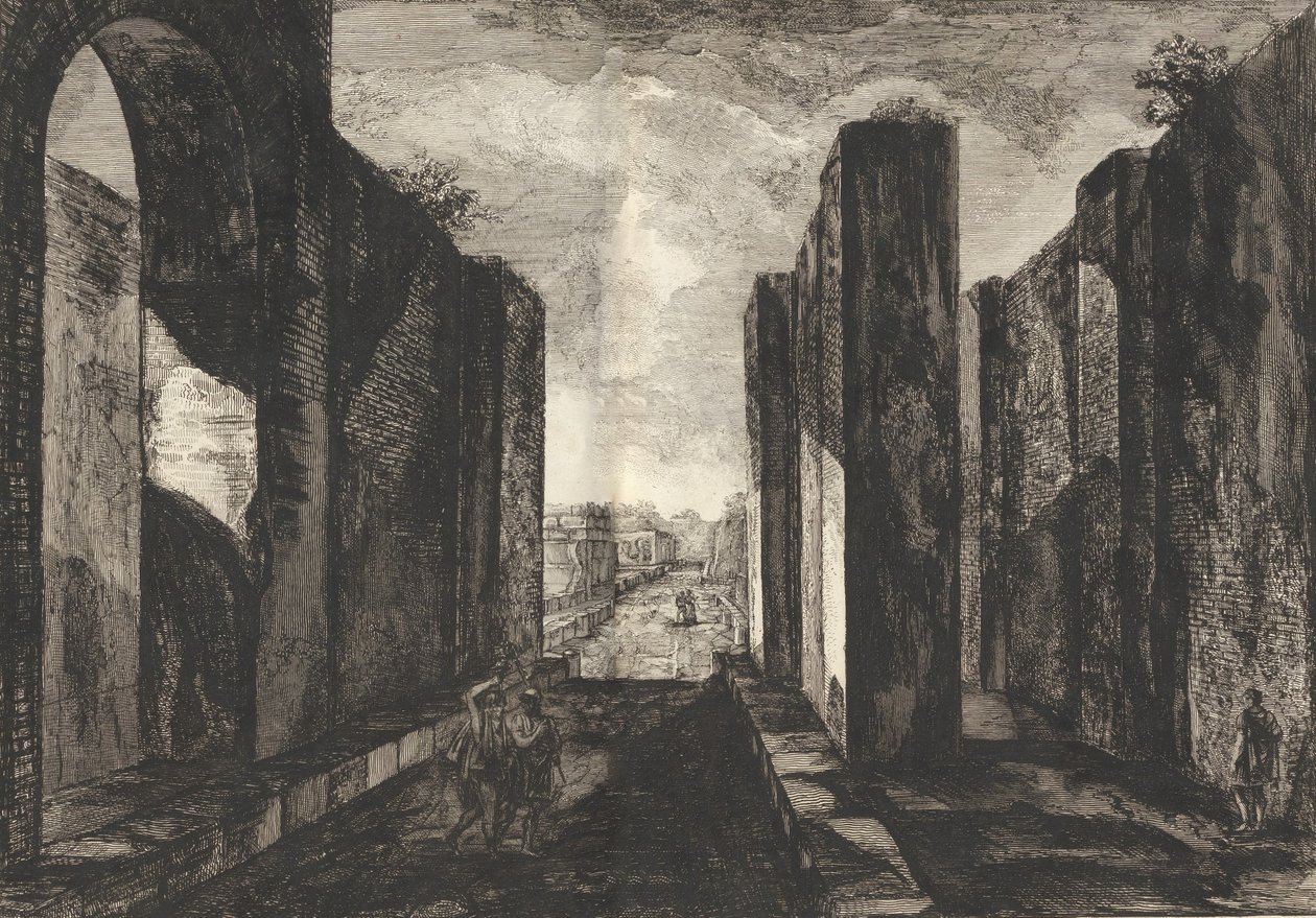 منظر داخلي لمدينة بومبي ، من Antiquités de Pompeïa ، tome premier ، Ant ... ، 1804. بواسطة فرانشيسكو بيرانيسي